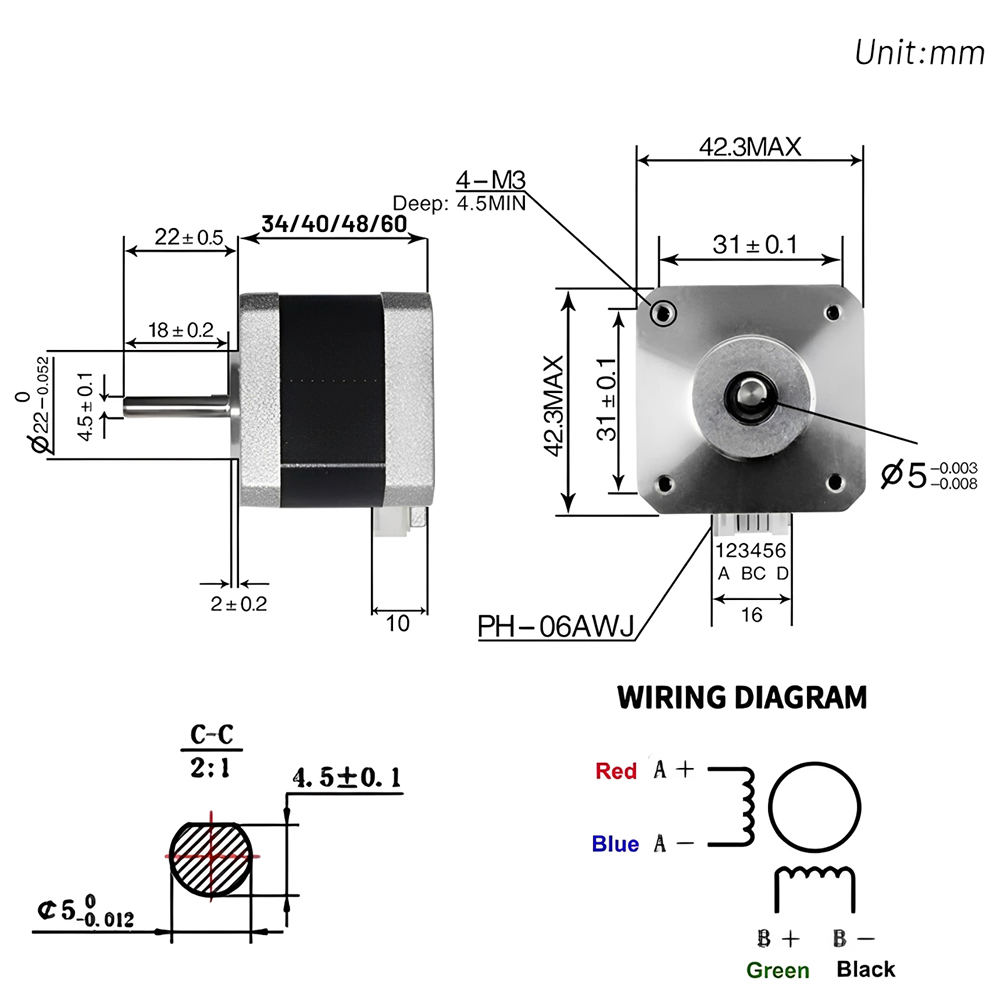 Nema 17 42mm Stepper Motor Ope - огляд і ціна 3D Printing Workshop