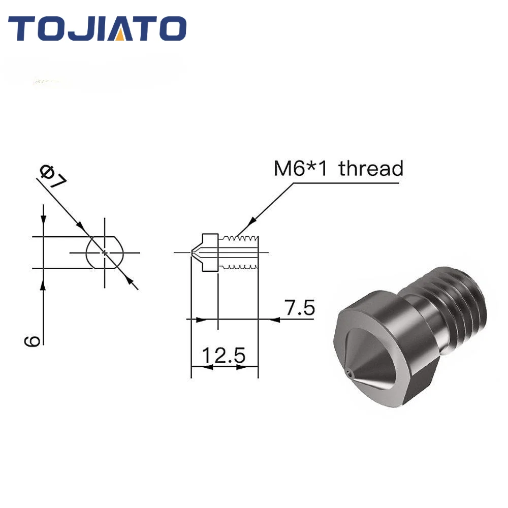 2pcs E3D V6 Hardened Steel Noz - огляд і ціна 3D Printing Pdf