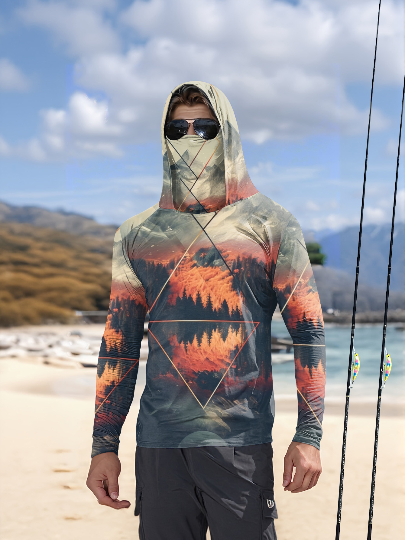 Outdoor Men's Fishing Hoodie B - огляд і ціна 3D Printing Jersey