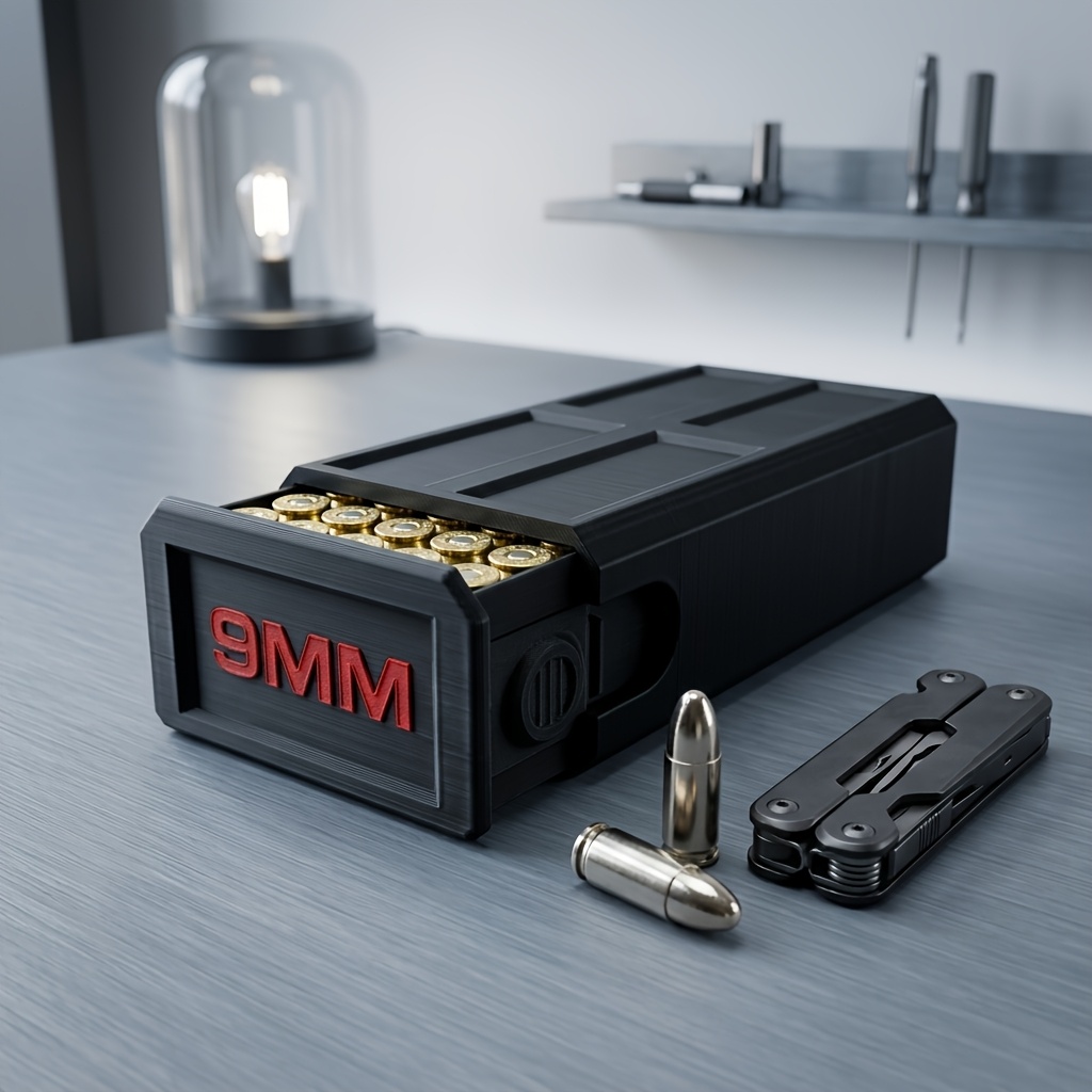 3D Printed 9mm Ammo Box, 50-Ro - огляд і ціна Enclosure 3D Printing