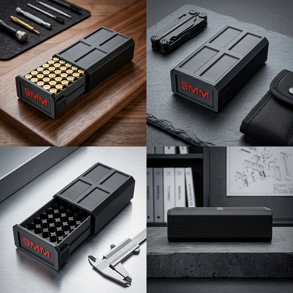 3D Printed 9mm Ammo Box, 50-Ro - огляд і ціна Enclosure 3D Printing