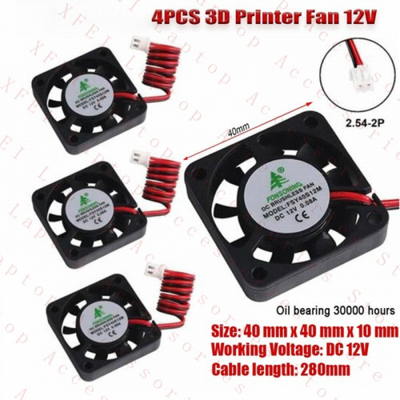 F 4X 12V Laptop 3D Printer DVR - огляд і ціна Cooling Fan 40Mm 3D